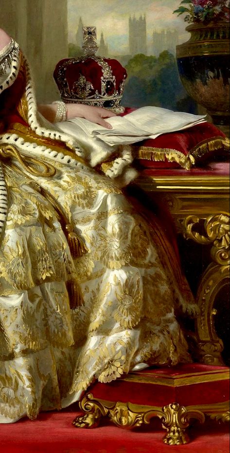 Queen Victoria Royal Portraits Painting, Victoria Wallpaper, Crown Painting, Royalty Core, Crown Aesthetic, Baroque Painting, Rennaissance Art, Queen Aesthetic, Royal Aesthetic