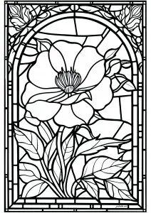 New Free and exclusive Coloring pages for adults - Just Color - Page 4 Stained Glass Coloring Pages Simple, Stained Glass Window Drawing, Spring Colouring, Shoes Coloring, Stained Glass Coloring Pages, Kindergarten Coloring, Dreamy Flowers, Shingle Colors, Best Coloring Pages