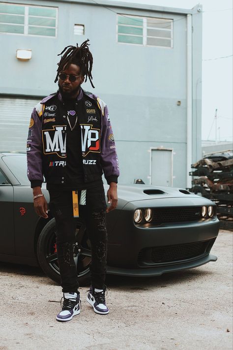 Black man in a nascar jacket Nascar Jacket Outfit, Race Jacket Outfit, Nascar Outfit, Racing Jacket Outfit, Jacket Outfit Men, Nascar Racing Jacket, Race Outfit, Nascar Jacket, Members Only Jacket