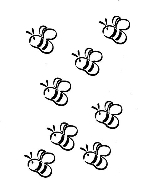 Stick And Poke Bee Tattoo, Gran Tattoo, Simple Bee Tattoo, Winnie The Pooh Bees, Valentine Coloring Sheets, Winnie The Pooh Tattoos, Bee Silhouette, Bee Coloring Pages, Bee Drawing