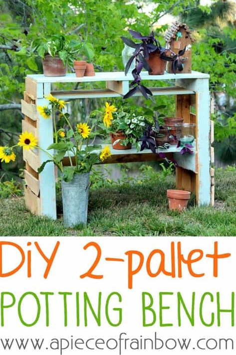 Potting Benches Diy, Potting Bench With Sink, Pallet Potting Bench, Diy Potting Bench, Potting Bench Plans, Christmas Toilet Paper, Diy Blanket Ladder, Potting Tables, Blanket Ladder