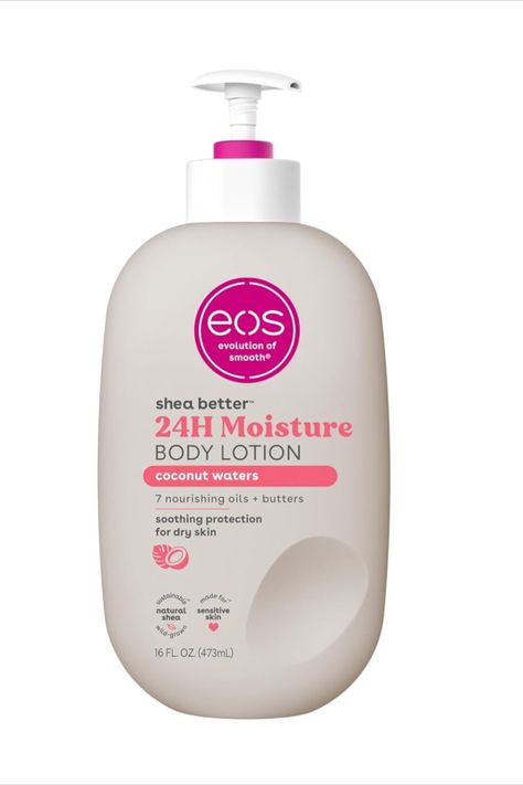 eos Shea Better Body Lotion- Coconut Waters, 24-Hour Moisture Skin Care, Lightweight & Non-Greasy, Made with Natural Shea, Vegan, 16 fl oz Eos Lotion Coconut, Eos Coconut Water, Eos Coconut Waters Combo, Scent Routine, Coconut Body Care, Eos Lotion, Lotion Coconut, Coconut Lotion, Coconut Dream