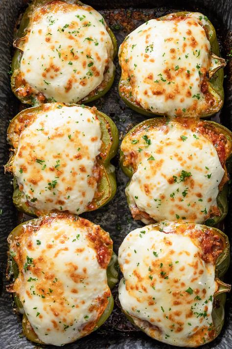 Beef And Ricotta Recipes, Stuffed Peppers With Ground Beef, Keto Lasagne, Lasagna Stuffed Peppers, Keto Lasagna, Ricotta Recipes, Keto Meal Prep, Healthy Low Carb Recipes, Keto Recipes Dinner