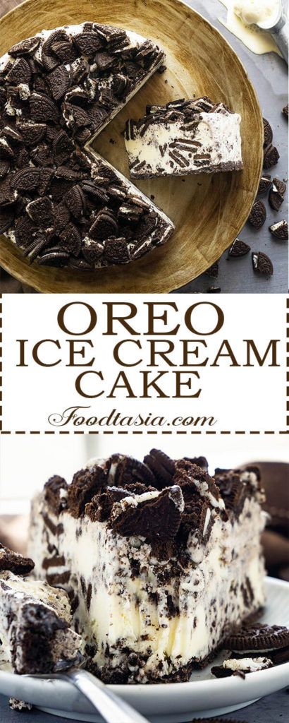 Oreo Crust Ice Cream Cake, Easy Ice Cream Desserts Quick, Ice Cream Desserts Easy, Oreo Ice Cream Cake, Cake Oreo, Oreo Desserts, Dessert Oreo, Cookies And Cream Cake, Oreo Cookie Crust