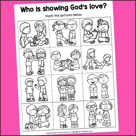 Love Sunday School Lessons For Kids, Gods Love Bible Lessons For Kids, God Is Love Worksheet, Christian Preschool Valentine Crafts, Gods Love Preschool Lesson, Sunday School Love Crafts For Kids, Valentines Day Sunday School Lesson Preschool, Story Of St Valentine For Kids, God Hears Your Prayers