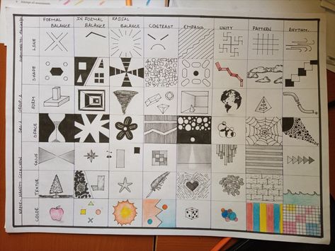 Matrix (Design element and principles) Elements Of Design Shape Drawings, Principles Of Design Contrast, Elements Of Design Shape, Matrix Design, Contrast Art, Art Theory, Art Basics, Architecture Design Sketch, Elements And Principles