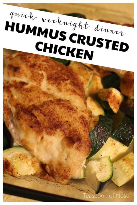 Hummus Chicken Recipes, Hummus Crusted Chicken, Hummus Chicken, Crusted Chicken, Quick Weeknight Dinners, Chicken Dinner Recipes, Main Dish Recipes, Weeknight Meals, Easy Clean