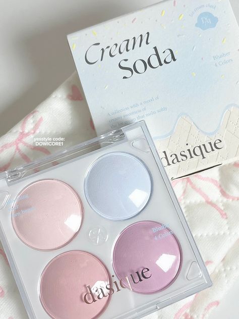 Dasique Makeup, Blush Packaging, Makeup Yesstyle, Y3k Aesthetic, Makeup Product, Cream Soda, Blush Palette, Lifestyle Art, Free Makeup