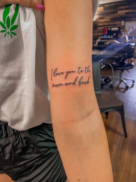 Simple Tattoos With Words, Unique Sayings For Tattoos, Tattoos For Late Mom, Parents Writing Tattoo, Simple Tattoos With Meaning Quotes, Small Meaningful Tattoos For Your Parents, Tattoo Ideas For Past Loved Ones, Mini Tattoos Words, Saying Tattoos Meaningful