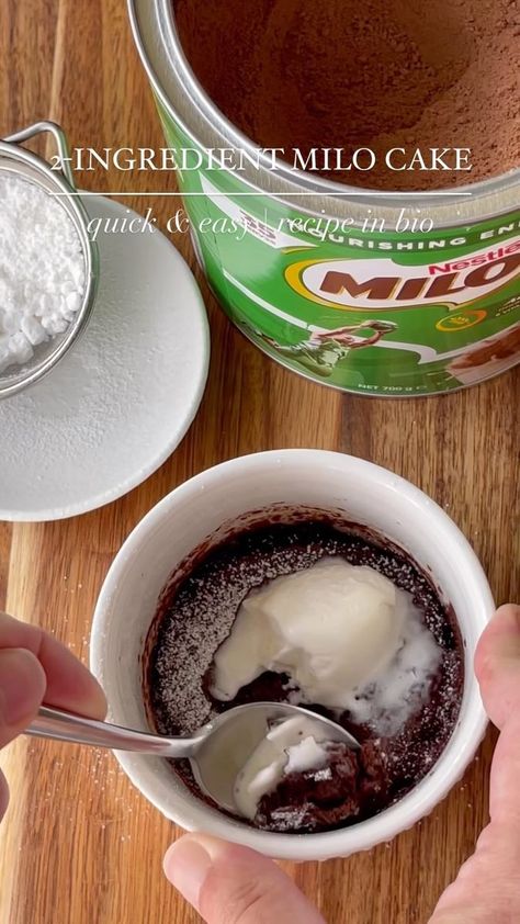 This Milo cake hack sounds too good to be true but if you mix the right amount of Milo and milk, zap it in the microwave (checking ever 20 seconds), you will have a yummy fudgy brownie! Click the link in our Instagram bio for the full recipe, or Google “BestRecipes 2-ingredient Milo cake’. #foodhacks #foodhack #easyrecipes #easyrecipe #microwaverecipe #microwavecooking #mugcake #milo #mugcakes #mugcakerecipe | Best Recipes | Lukrembo · Onion Milo Cake, Mugcake Recipe, Cake Hacks, Fudgy Brownie, Microwave Cooking, Microwave Recipes, 2 Ingredient, Fudgy Brownies, Too Good To Be True