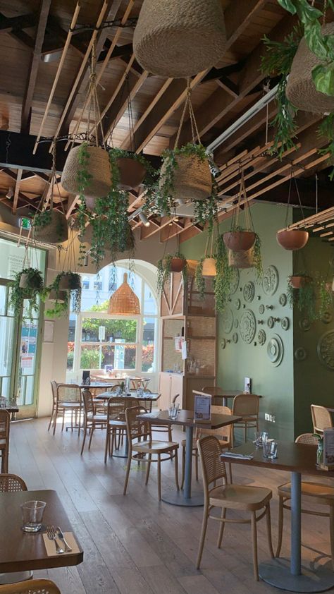 Modern Boho Restaurant, Boho Style Coffee Shop, Bohemian Cafe Interior Boho Style, Boho Cafe Interior, Boho Cafe, Coastal Cafe, Boho Style Restaurant, Rustic Theme Cafe Interior, Tropical Coffee Shop Interior Design