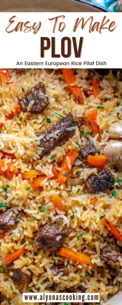 Plov Recipe, European Dishes, Pilaf Recipes, Eastern European Recipes, Rice Side Dishes, Rice Pilaf, European Food, Eastern European, Rice Dishes