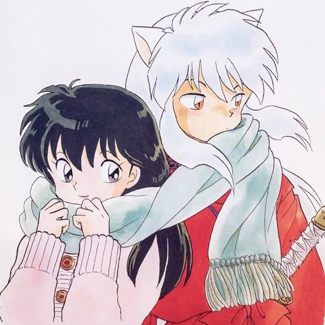 Inuyasha Love, Inuyasha Fan Art, Kagome And Inuyasha, Kagome Higurashi, Old Anime, Anime Wall Art, Fanarts Anime, Inuyasha, Manga Art