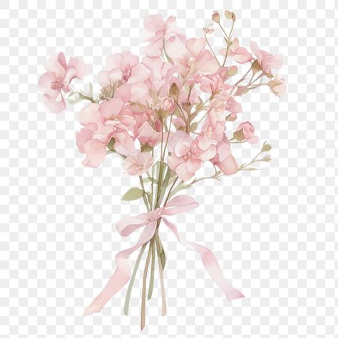 Flower Png Aesthetic, Coquette Flowers, Aesthetic Pngs, Pink Ribbon Png, Flower Bouquet Png, Png Elements, Fancy Flowers, Png Flower, Ribbon Png