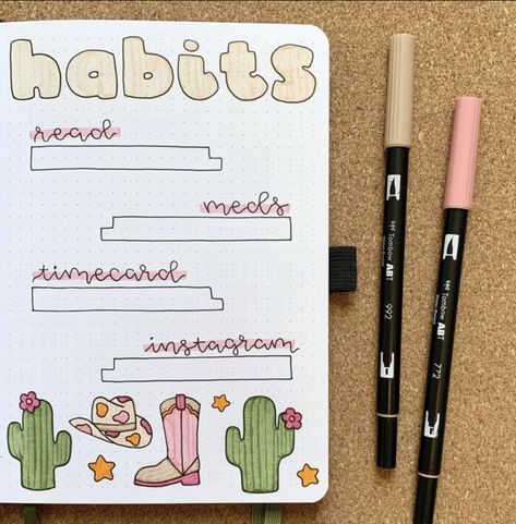 Western Journal Ideas, June Theme Bullet Journal, July Spread Bullet Journal, Ocean Theme Bullet Journal, 2024 Bujo, Cactus Bullet Journal, Journal Tracker, Bullet Journal Work, Bullet Journal Month