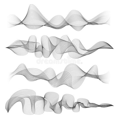 Abstract sound waves isolated on white background. Digital music signal soundwave shapes vector illustration stock illustration Illustration Music, Music Waves, Shapes Vector, Wave Illustration, Sound Art, Sound Wave, Parametric Design, Creative Sketches, Pencil Illustration