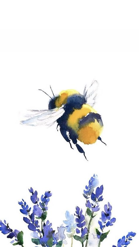 Bee Painting, Diy Watercolor Painting, Watercolor Paintings Easy, Watercolor Flower Art, Watercolor Painting Techniques, 수채화 그림, Bee Art, Watercolor Art Lessons, Watercolor Paintings Tutorials