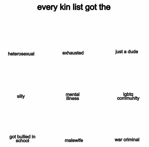 Characters Im Like Template, Kinlist Template Blank, Character Board Template, Every Kin List Got The, Every Kin List Got The Template, Characters With The Same __ As Me Template, Fav Character Template, Get To Know My Oc, Get To Know Your Oc