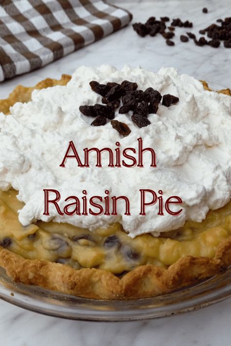 Raisin Pie Recipe Easy, Raisin Cream Pie, Creamy Pecan Pie Recipe, Pumpkin Custard Pie Recipe, Raisin Pie Recipe, Sour Cream Raisin Pie, Best Amish Recipes, Dutch Apple Pie Recipe, Amish Food