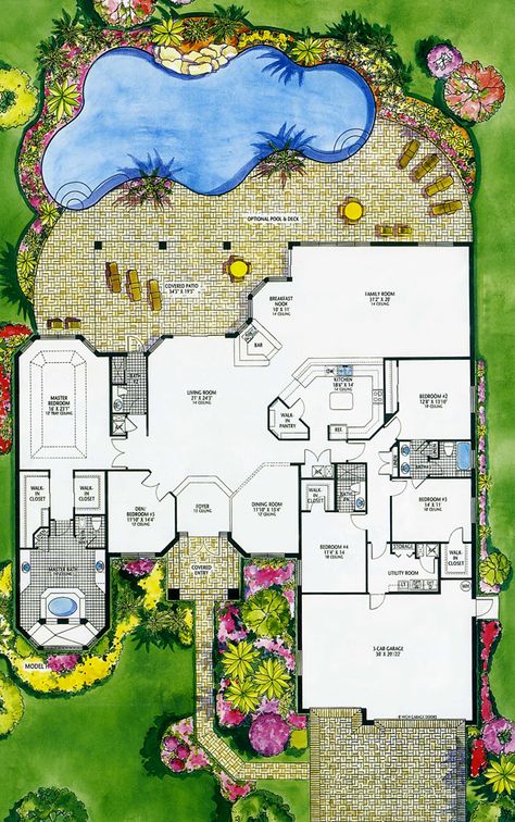 The Hanover | Abodesense Pantry Layout, Luxury Floor Plans, Plan Floor, Backyard Layout, Luxury House Plans, Planning Printables, Sims House, Home Plan, Dream House Plans