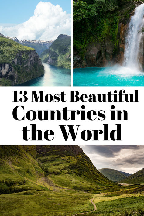 Have you ever wondered where the most beautiful countries in the world are? Here are the top 13 most spectacular countries in the world, and one of them is very close to home! Most Breathtaking Places In The World, Most Beautiful Country In The World, Beautiful Places To Travel In The World, Places To Visit In The World, Most Beautiful Places In The World, Beautiful Countries, Beauty Places, Famous Beaches, Countries In The World