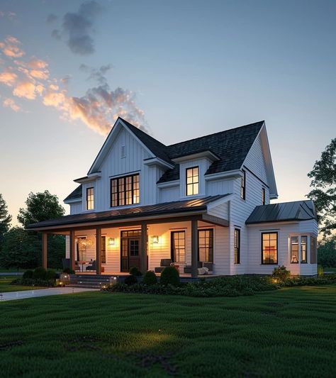 Peek into the charm of modern living with a rustic twist as we unveil the 15 New Modern Farmhouse Exteriors. Get set to be inspired by designs that blend tradition with trend, all wrapped up in a warm, casual-yet-pro vibe. Perfect for your next dream home inspo! 🏡✨ Farm Style House Exterior, Modern Traditional Home Exterior, Old Farmhouse Exterior, Classic Home Exterior, Modern Farmhouse Exterior Colors, Exterior Home Makeover, Farmhouse Exterior Colors, Farmhouse Exteriors, Modern Traditional Home