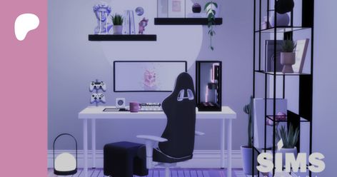 SIMS 4 - New Room - Clean Game Set Up | Bárbara Sims Gaming Set Up Sims 4 Cc, Gamer Room Sims 4, Sims 4 Gaming Chair Cc, Sims 4 Gaming Room Cc, Sims 4 Cc Gaming Setup Functional, Sims 4 Cc Pc Setup, Bedroom Gamer, Cyberpunk Games, Gamer Bedroom