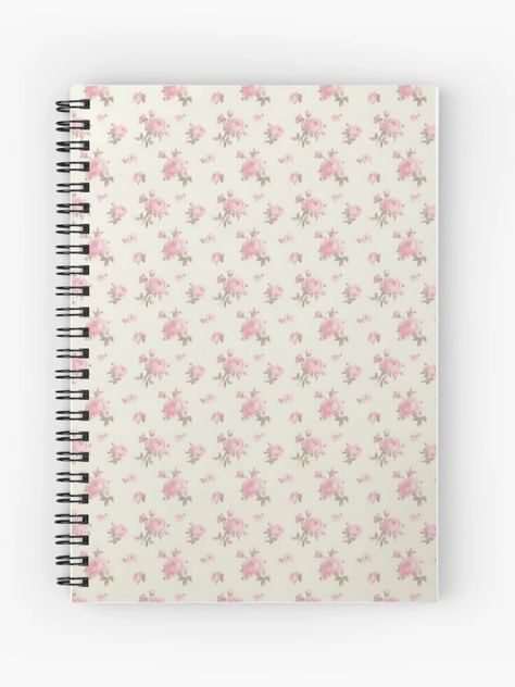 "Coquette floral pink pattern " Spiral Notebook for Sale by Pixiedrop | Redbubble Cute Note Books, Journal To Buy, Coquette Notebook, Cute Supplies, Pretty Notebooks, Notebooks Aesthetic, Notebook For School, Cute Spiral Notebooks, Stationary Notebook