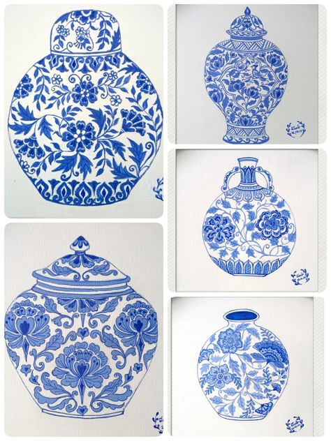 Blue And White China Pattern Design, Blue China Tattoo White Porcelain, Blue And White Pottery Vase, Blue And White China Tattoo, Chinese Porcelain Pattern Blue And White, Porcelain Blue Tattoo, China Porcelain Pattern, Blue And White Pottery Painting, Chinese Ceramics Pattern