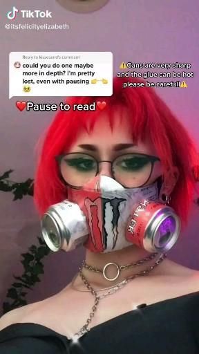 Monster can mask [Video] in 2021 | Monster crafts, Fun diy crafts, Diy monsters Diy Mask Costume How To Make, Monster Energy Gas Mask Tutorial, Monster Gas Mask Diy, How To Make A Monster Energy Mask, Monster Cans Mask, Monster Mask Drink, Monster Can Gas Mask Tutorial, Monster Mask Tutorial, Monster Mask Craft