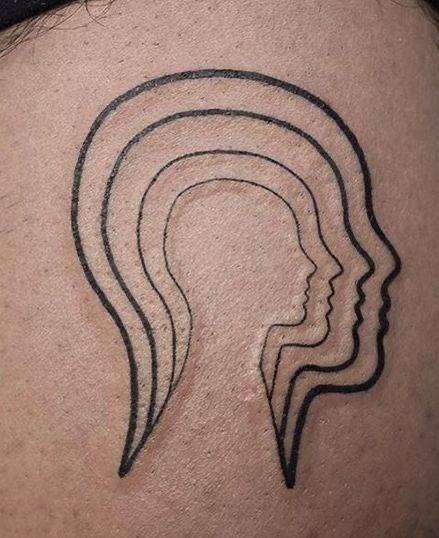 Easy Little Tattoo Ideas, Cool Line Tattoos For Men, Hedonism Tattoo, Dimensions Tattoo, Free Mind Tattoo, Line Art Tattoos Men, Tattoo Stencils Women, Duality Tattoo, Artsy Tattoos