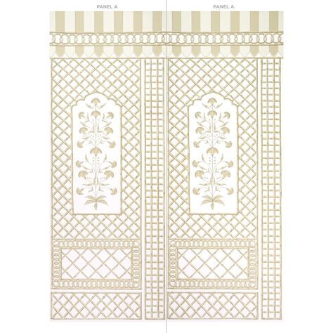 Bamboo Trellis Panel A - Neutral Wallpapers | Schumacher Neutral Wallpapers, Wooden Lattice, Bamboo Trellis, Trellis Panels, Wallpaper Set, Trellis Wallpaper, Silk Wallpaper, Neutral Wallpaper, Hospitality Projects