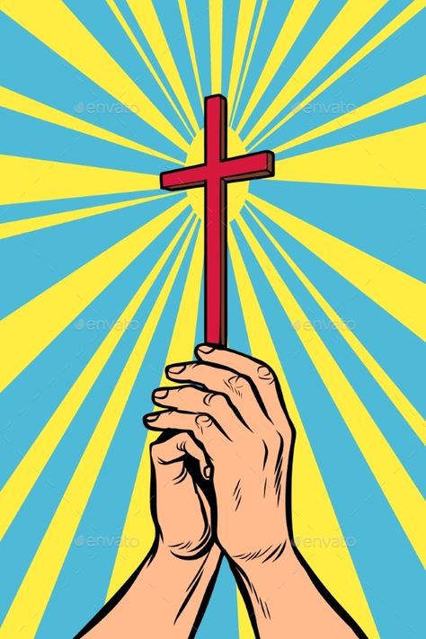 Christian Pop Art, Crossed Comics, Mexican Graphic Design, Cartoon Pop Art, Christian Illustration, Christian Clothing Brand, Cartoon Pop, The Believer, Orthodox Cross