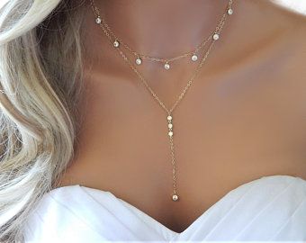 Y Necklace Diamond, Bridesmaids Jewelry Ideas Gold, Wedding Necklaces For Bride, Prom Dress Jewelry, Diamond Wedding Necklace, Bridal Jewelry Ideas, Wedding Choker Necklace, Diamond Necklace Wedding, Silver Bridesmaid