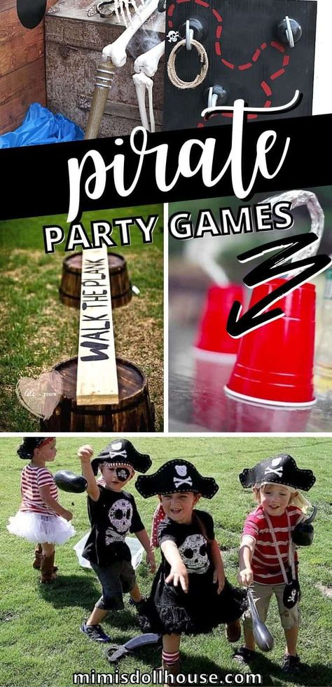 Ahoy Matey Pirate Theme, Pirate Themed Party Games, Pirate Birthday Party Activities, Pirate Themed Games For Kids, Pirate Birthday Party Games, Pirates Of The Caribbean Party Ideas, Pirate Games For Adults, Pirates Of The Caribbean Birthday Party, Adult Pirate Party Ideas