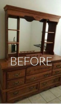 Dresser Redo Before And After, Dressers In Living Room Ideas, How To Paint Old Furniture, Diy Old Dresser Ideas Projects, Bedroom Furniture Color Ideas, Antique Decorating Ideas, Drawer Flip, Old Furniture Makeovers, Textured Furniture