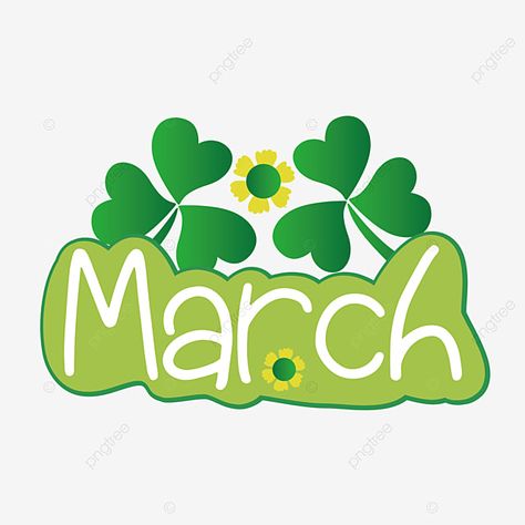 March Clipart, Leaf Font, St Patricks Day Clipart, Hat Clipart, Church Pictures, Learning English For Kids, Cat Background, March Month, Clover Green