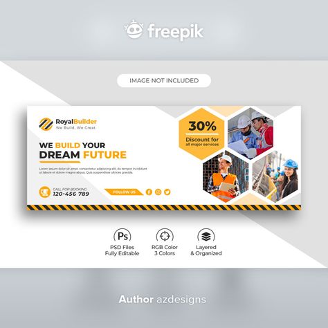 Construction Banner Design Ideas, Construction Poster Ideas, Construction Banner, Construction Template, Company Illustration, Company Banner, Corporate Banner, Digital Advertising Design, Post Cover