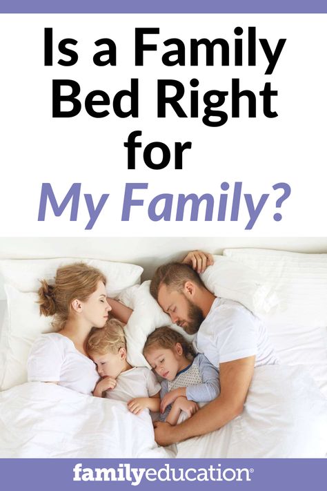 Are you a co-sleeping family trying to navigate bedtime and sleep? We’ve done the research to help you decide if a family bed is the right solution for you, and have rounded up the best mattresses to buy. #familybed #cosleeping #familyeducation Family Bedroom Cosleeping Ideas, Co Sleeping Bedroom Family Bed, What Is Family, Family Bed, Co Sleeping, Toddler Discipline, Sleep Solutions, Attachment Parenting, Nursery Baby Room