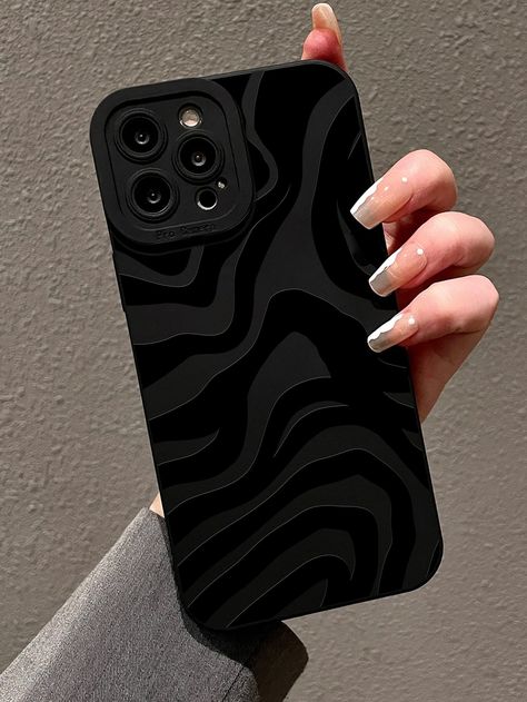 Multicolor  Collar  TPU Striped Phone Cases Embellished   Cell Phones & Accessories Electric Pattern, Future Iphone, Striped Phone Case, Beach Bucket, Led Makeup Mirror, Mobile Covers, Black Phone Case, Cute Phone Cases, Note 9