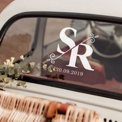 Personalized Wedding Car Stickers Archives | match set love Wedding Car Stickers, Just Married Car, Bridal Car, Wedding Car Decorations, Wedding Cars, Split Monogram, Set Love, Wedding Flowers Summer, Car Window Decals