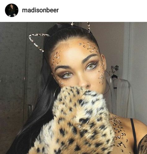 Beer Halloween Costumes, Cheetah Halloween Costume, Cheetah Halloween, Cheetah Makeup, Leopard Halloween, Leopard Makeup, Halloween Coustumes, Halloween Makeup Pretty, Holloween Costume