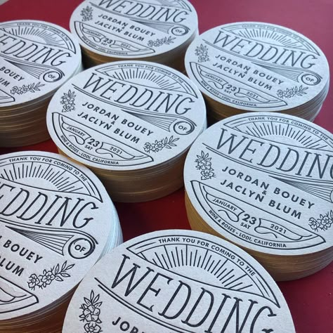 Wedding day coasters Coaster Save The Date, Save The Date Coasters, Wedding Favors Coasters, Coaster Wedding Favors, Wedding Favor Coasters, Personalised Coasters Wedding, Custom Coasters Wedding, Personalized Coasters Wedding, Letterpress Coasters