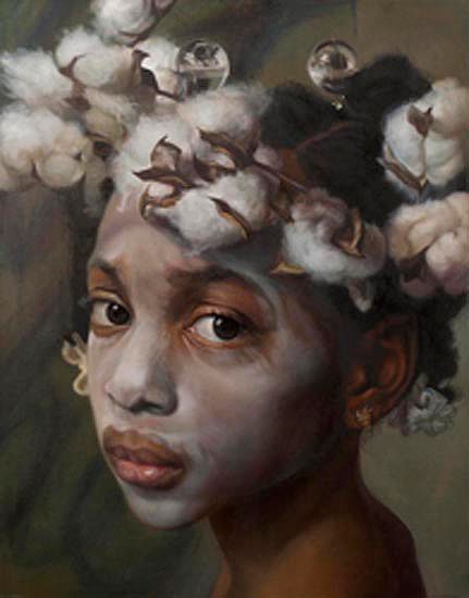 The way that Margaret Bowland depicts little girls with their faces painted white, wearing cotton wreaths on their heads or how she paints little people in a grand style that’s reminiscent of… Afrikaanse Kunst, Flowers In Her Hair, Afrocentric Art, Black Art Painting, Arte Inspo, Ap Art, Realism Art, Afro Art, African American Art