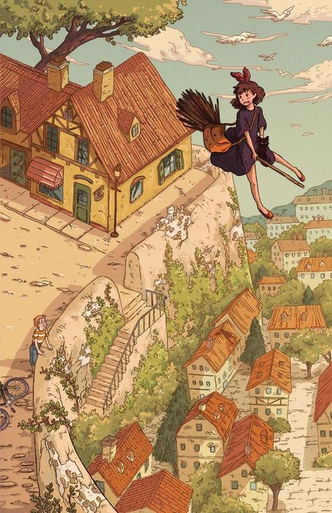 A Town, Studio Ghibli, Anime, Instagram