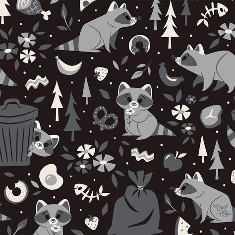 Caley Hicks on Instagram: “Well it’s been awhile since I designed a new pattern. Decided to dust off my old raccoon sketches and finally finish the project. I know…” Caley Hicks, Raccoon Sketch, Raccoon Wallpaper, Raccoon Art, Cute Raccoon, Raccoon Funny, Watch Wallpaper, Cute Wallpaper For Phone, Pretty Wallpapers Backgrounds