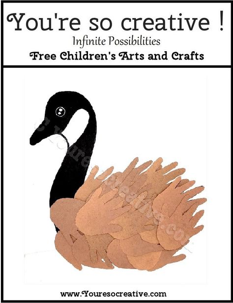 Canadian Goose Goose Handprint Craft, Geese Activities For Preschool, Canada For Kids, Charlotte Web, Goose Craft, Canada Day Crafts, Kids Craft Projects, Animals Crafts, Daycare Themes