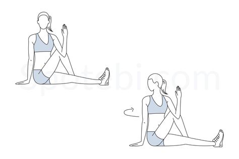 The outer thigh muscles (abductors) are responsible for moving your legs out to the sides, opening up your thighs and stabilizing your pelvis. Having weak abductors can lead to poor coordination, lack of stability and even injuries. Include this stretch at the end of a lower body workout. http://www.spotebi.com/exercise-guide/outer-thigh-stretch/ Stretch Illustration, Stretch Exercise, Back Stretching, Outer Thigh, Yoga Sculpt, Yoga Poses For Men, Tight Hip Flexors, Calories Burned, Psoas Muscle