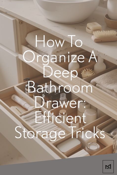 How To Organize A Deep Bathroom Drawer: Efficient Storage Tricks Organisation, Deep Shelves Bathroom, Large Bathroom Drawer Organization, Practical Bathroom Storage, Diy Bathroom Drawers, Deep Bathroom Cabinet Organization Storage Ideas, Organizer Under Bathroom Sink, Bathroom Drawer Inserts, Best Way To Organize Bathroom Cabinet