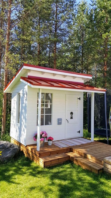 Shed Covered Porch, Tiny Home Office Ideas, Tiny Home Ideas, Tiny Home Office, Yard Sheds, Studio Shed, Backyard House, Shed To Tiny House, Backyard Office